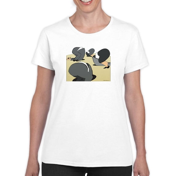 Gray Suit Ostritches T-Shirt Women -Wilfred Hildonen Designs, Female Small