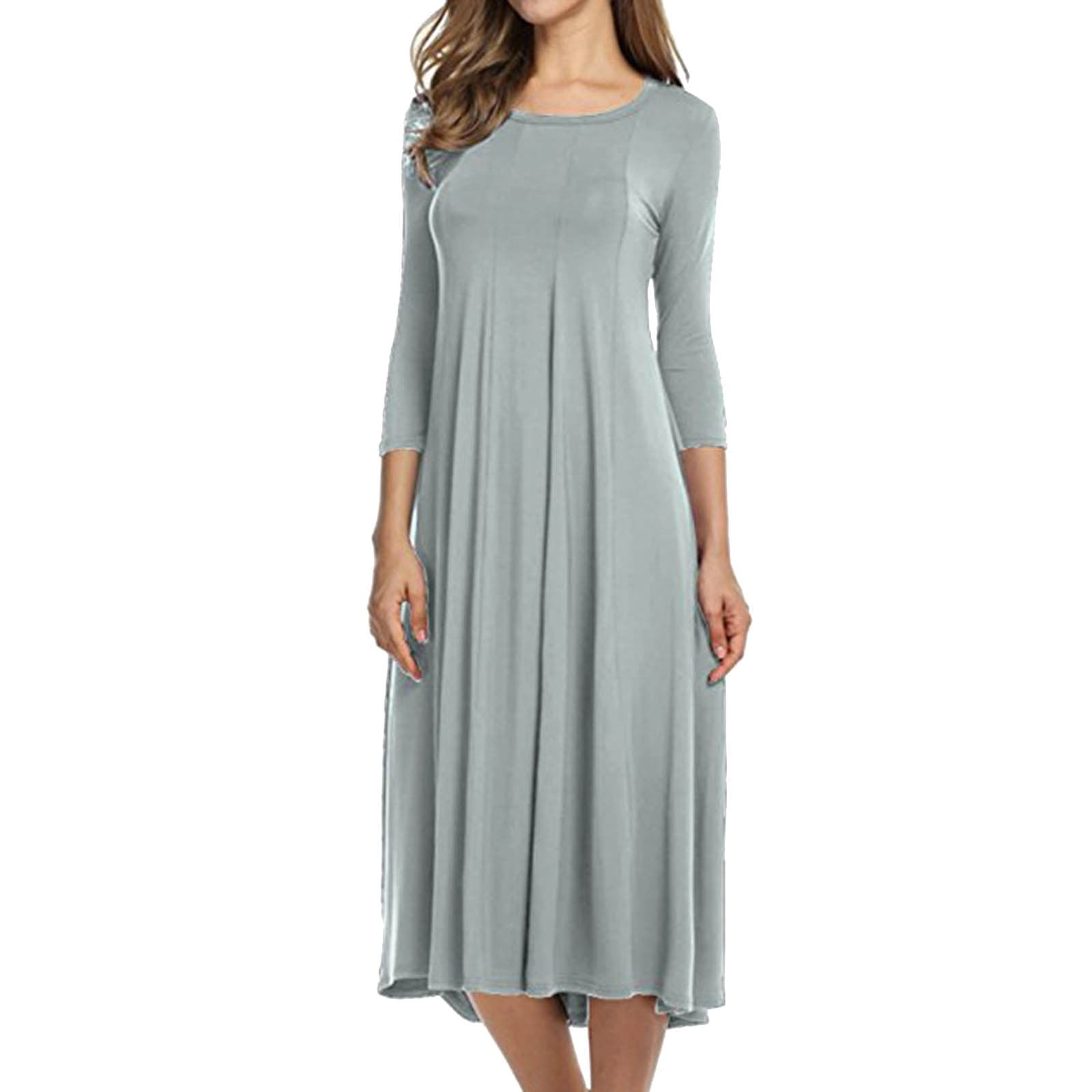 Polyester Sundress Gray Summer Sundresses for Women 2024, Polyester Womens Spring Dresses ...