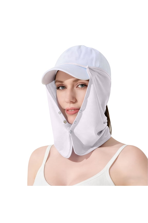 Gray Sun Shade UPF 50+ Detachable Neck Gaiter for Hats Breathable Quick Dry Adjustable Baseball Cap Neck Flap for Outdoor Fishing Hiking,Size Free Size