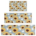 thumbnail image 1 of Gray Sunflower White Flower Pattern Kitchen Rugs Sets Of 3,Kitchen Runner Rugs Non Skid Washable,Decorative Kitchen Floor Mats for Kitchen,Sink,Laundry,17"x30"+ 17"x47" + 17"x59", 1 of 6