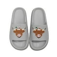 thumbnail image 1 of Gray Supportive Slippers With Cattle Graphics And Breathable Upper For Everyday Wear, 1 of 4