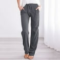 thumbnail image 1 of Gray Sweatpants Women High Waisted Wide Leg Pants Fashion Drawstring Elastic Trousers Comfy Straight Leg Long Pants with Pockets, 1 of 6