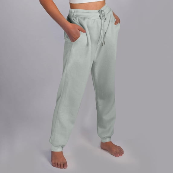 Gray Sweatpants Women Straight Leg Sweatpants for Women Bottom Fleece Joggers Drawstring High Waited Tapered Yoga Pants with Pockets
