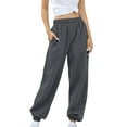 thumbnail image 1 of Gray Sweatpants Women's Bottom Sweatpants No Drawstring Joggers Pants Workout High Waisted Yoga Pants with Pockets, 1 of 6