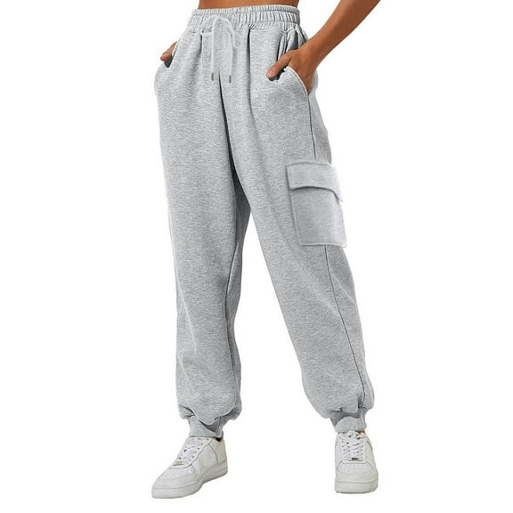 Gray Sweatpants Women's Thin High Waisted Loose Sweatpants Comfortable High Waisted Pants with Pockets Casual Sweatpants Fashion Clothing