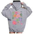 thumbnail image 1 of Gray Sweatshirt for Women Letter Graphic Print Hoodies for Women New York Oversized Long Sleeve Casual Drawstring Fall Pullover Sweatshirt Tops, 1 of 5