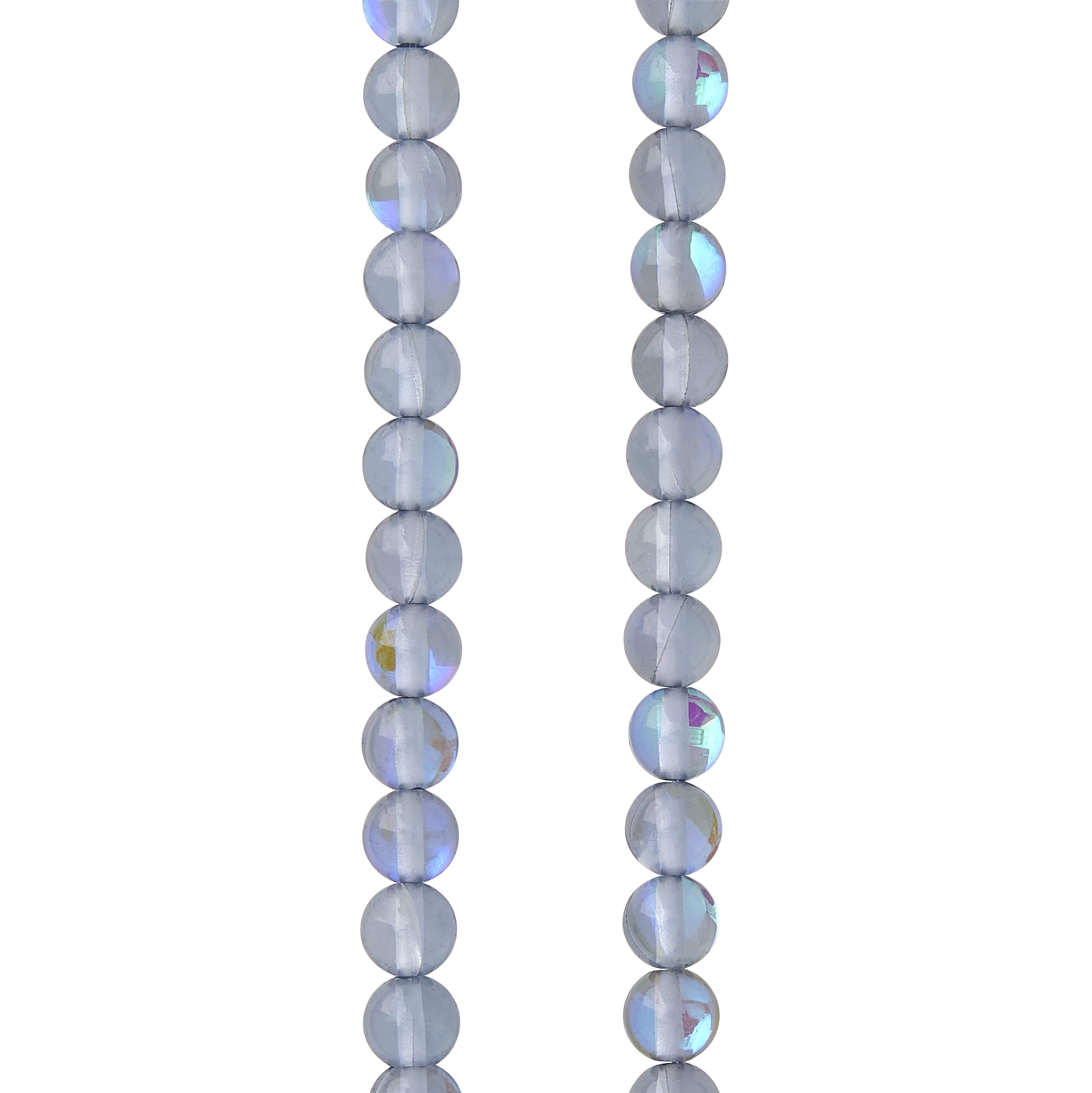 Gray Synthetic Opal Glass Round Beads - 6mm by Bead Landing