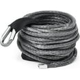 thumbnail image 1 of Gray Synthetic Winch Rope 3/8'' x 50ft 26, 500 Lbs Synthetic Winch Line Cable Rope with Protective Sleeve for Off Road Vehicle 4WD SUV Truck ATV UTV SUV, 1 of 12