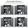 Gray TOPMAX Outdoor Wood Storage Shed Tool Organizer with Waterproof