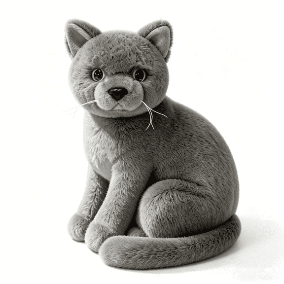 Gray Tabby Cat Plush Stuffed Animal-Soft & Plush Toy Pets, Fun Fluffy Pet Companions Accompany Dolls