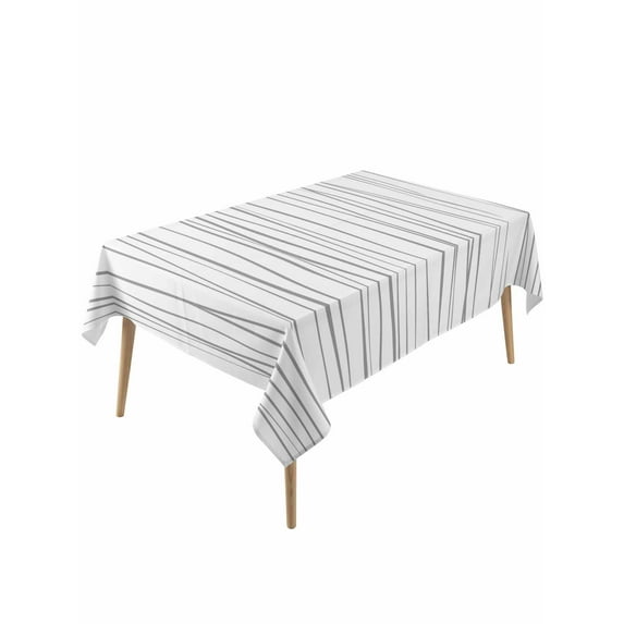 Gray Table Cloth, Abstract Lines Gradient Minimalist Modern Texture Waterproof Tablecloth for Rectangle Tables, Reusable Washable Fabric Table Cover for Restaurant Kitchen Dining Tables 60"x120"