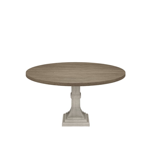 Gray Tabletop on 22" White Pedestal, 59" Round / Great for Formal Dinners