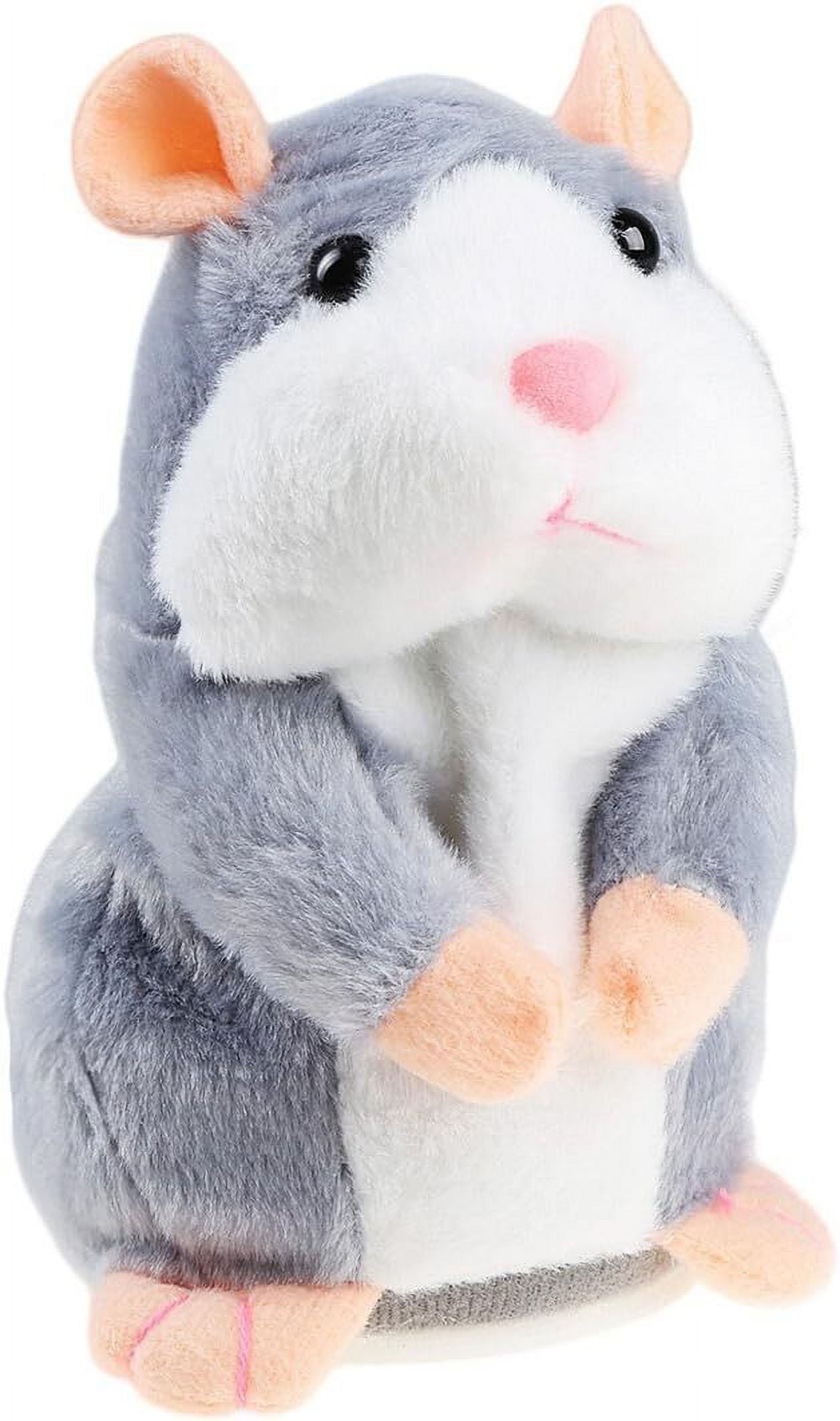 Gray Talking Hamster Toy, Animal Talking Toys Repeats What You Say Mimicry Pet Talking Record for Boys and Girls (6.3 Inch)