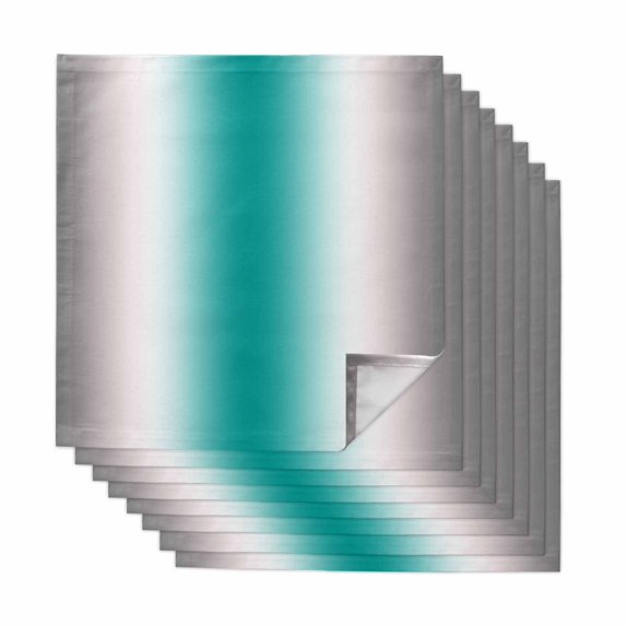 Gray Teal Green Cloth Napkins, Modern Gradient Geometric Washable and Reusable Dinner Napkins Set of 8, Table Napkin for Kitchen Party Birthday Wedding Hotel Housewarming 20"x20"