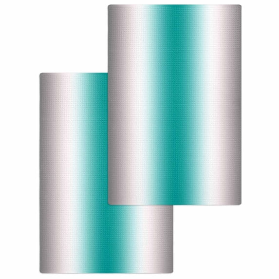 Gray Teal Green Hand Towels Set, Waffle Weave Kitchen Towels 2 Pieces, Modern Gradient Geometric Microfiber Hair Face Bath Tea Towel Absorbent Quick Drying Cleaning Dish Cloths, 15.7"x23.6"