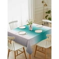 thumbnail image 1 of Gray Teal Green Tablecloth Rectangle Table Cloth 52x70, Waterproof Outdoor Table Cloth Covers Decorative Table Protector, Modern Gradient Geometric Washable Table Cover for Kitchen Dinning Party, 1 of 8