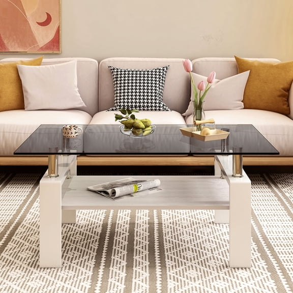 Gray Tempered Glass - Smooth Edge for Safety - Living Room Decor - Quick and Easy Assembly