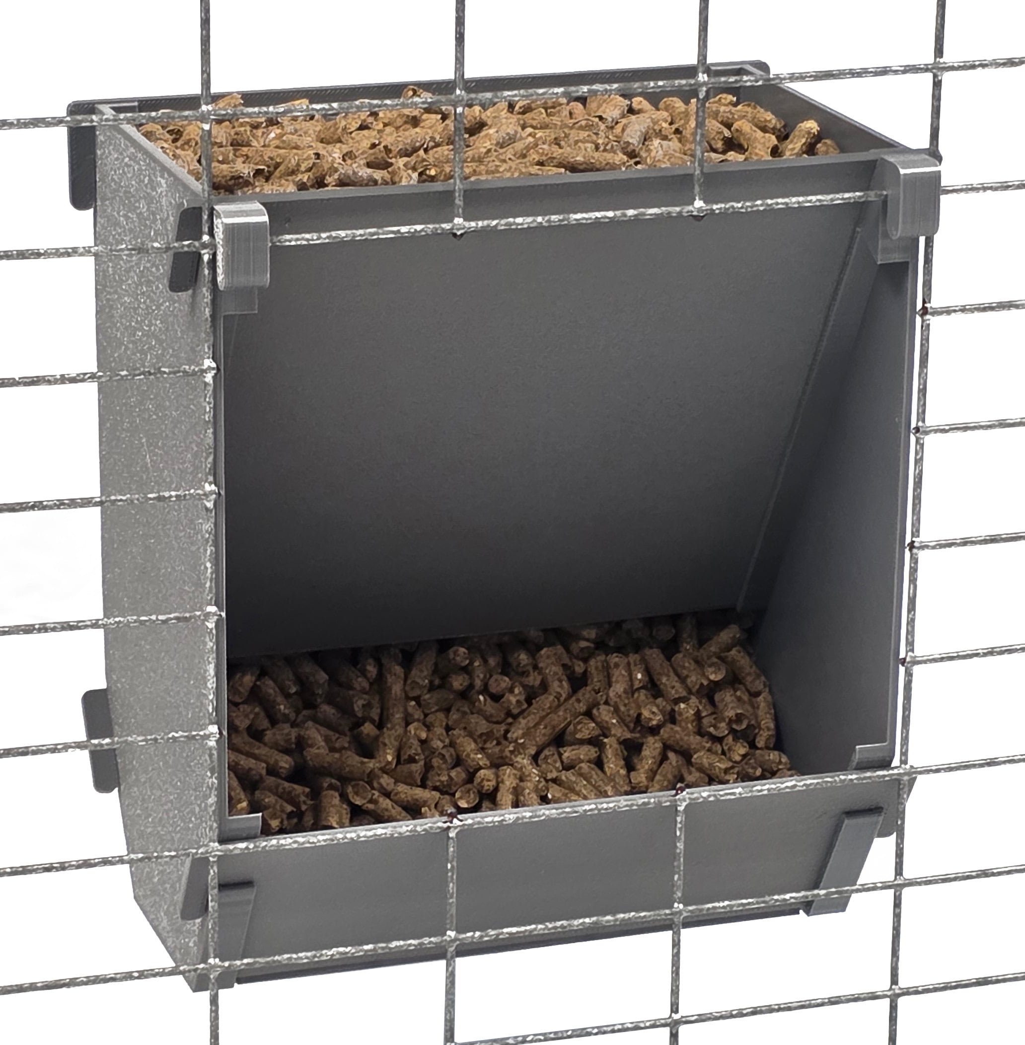 Photo inspiration: Visual Reference: Gray Texas Usa Made 6 Inch Cage Hanging Rabbit Feeder