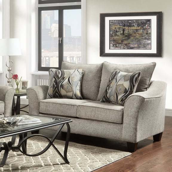 Gray Textured Fabric - Sinuous Springs Seat Support - Primary Living Space - Perfectly Comfortable