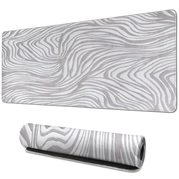 Gray Thick Lines mousepad Gamingwaterproofnon Slip Line Series for Office Home Work GamingmousematRubber Base Mousepad with Stitched Edges 31.5x11.8inches