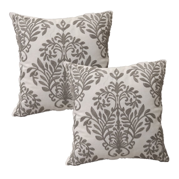 Gray Throw Pillow Cover 45*45cm, Decorative Embroidered Throw Pillow Case Cushion Covers 1 PiecePattern 2