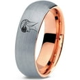 thumbnail image 1 of Gray Thumb Ring Birthday Gift for Her Tungsten Gamer Mom Handwriting Jewelry Deco Patterns, 1 of 7