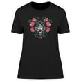 thumbnail image 1 of Gray Tiger Head And Roses T-Shirt Women -Image by Shutterstock, Female x-Large, 1 of 2