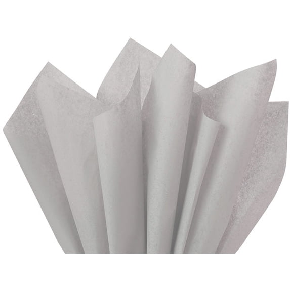 Gray Tissue Paper Squares, Bulk 10 Sheets, Feronia Packaging, Large 15x20 Inch