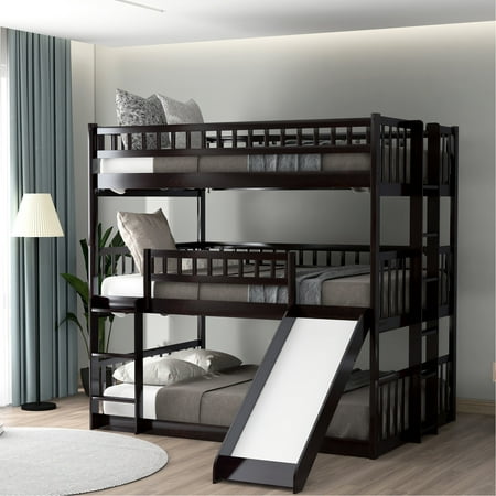 Gray Tone - Easy Assembly with Instructions - Bedroom for Multi - person Accommodation - Stable Bed Structure