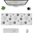 thumbnail image 1 of Gray Tones Cat Paw Gaming Mouse Pad Large Mouse Pad (31.5x11.8 Inch) Non-Slip Rubber Base Large Desk Mat Desk Protector for Home Office Gaming Work, 1 of 6