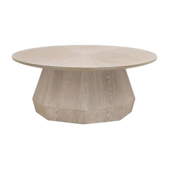 Gray Transitional Coffee Table with MDF and Ash Veneer Frame Finish Neutral Gray