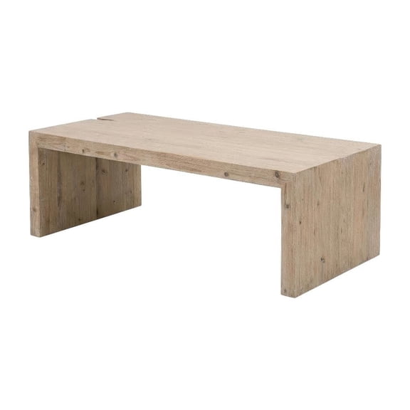 Gray Transitional Coffee Table with Solid Reclaimed Pine Frame and MDF Top