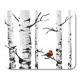 thumbnail image 1 of Gray Tree Bird of Birches Drawing Birch Silhouette Branch Mousepad Mouse Pad Mouse Mat 9x10 inch, 1 of 3