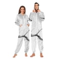 thumbnail image 1 of Gray Tree Branch Adult Onesie Pajamas Slim Fit Christmas One Piece Suit Pjs for Women and Men Hooded Zipper, 1 of 7