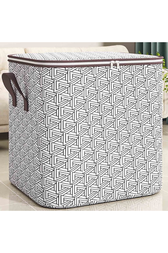 Gray Triangle Storage Bag, Large Capacity Quilt & Clothes Organizer, Home Storage & Moving Packaging Bag, Sturdy Zipper Dust-Proof Storage, 80L, Style A