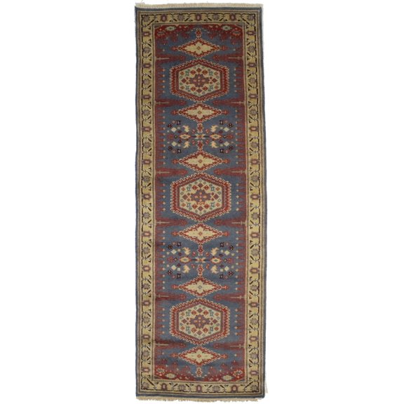 Gray Tribal 3X8 Indo-Viss Oriental Runner Rug