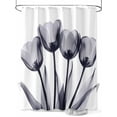 thumbnail image 1 of Gray Tulip Floral Shower Curtain, Watercolor Flowers Bathroom Decor Curtains Set with Hooks, Waterproof Fabric Home Accessories， 60 X 72 Inch Long, 1 of 6