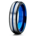 thumbnail image 1 of Gray Tungsten Wedding Band Anniversary Ring Men & Women Black Tungsten Ring Comfort Fit, 1 of 2