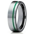 thumbnail image 1 of Gray Tungsten Wedding Band Anniversary Ring Men & Women Unique Tungsten Ring Green Tungsten Ring Comfort Fit Ring, 1 of 2