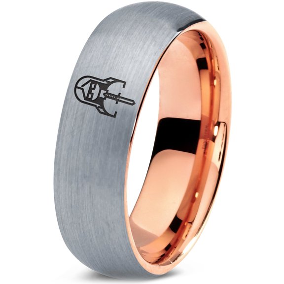 Mens Grey Rings Gamer Tungsten Custom Mom Gifts 1st Anniversary Gift for Wife Daily Mama