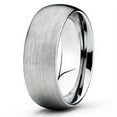 thumbnail image 1 of Gray Tungsten Wedding Band Tungsten Carbide Ring Brushed Tungsten Band Dome Ring, 1 of 3