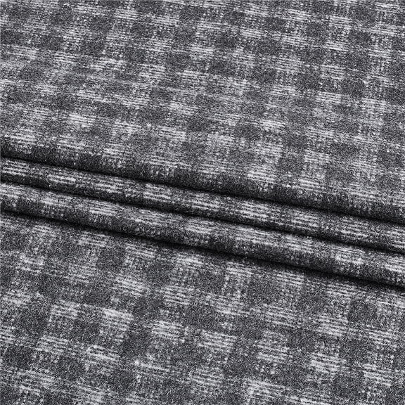Gray Tweed Fabric 59x39 Inches Fiber and Wool Plaid Woven Fabrics Tartan Tweed Fabric