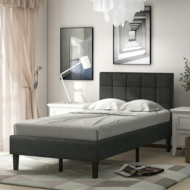 Heavy duty twin bed 2024 frame with headboard