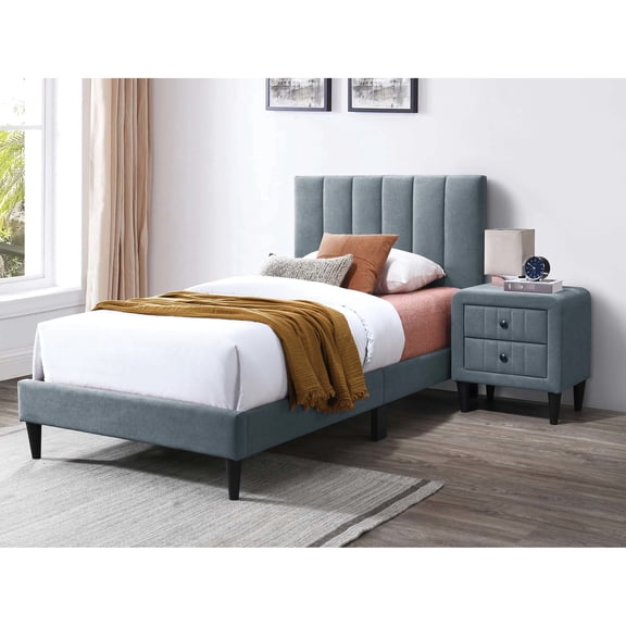 Gray Twin Bed Headboard, Adjustable Up To 3 Inches, Brushed Linen Fabric, 12 Stable Support, No Box Spring For Bedroom Headboard In Gray, Stylish Linen, Spring, Modern Essential