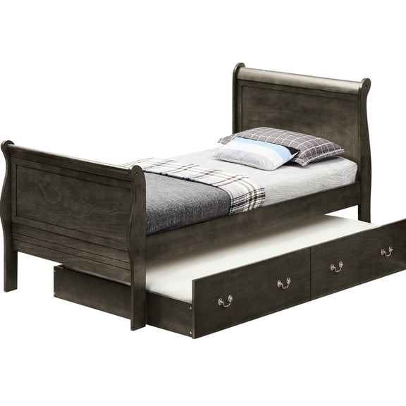 Gray Twin Bed With Built-in Storage Areas - To Daily Use Impact Charming In Improves Room Layout