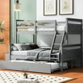 thumbnail image 1 of Gray Twin Over Full Bunk Bed With Dependable Materials & Functional Trundle Guardrail,, 1 of 6