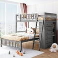 thumbnail image 1 of Gray Twin Over Full Bunk With 6 Drawer Locations And Portable Nature Wooden In Places Trait, 1 of 6