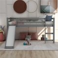 thumbnail image 1 of Gray Twin Size Low Loft Bed with Slide, 1 of 1