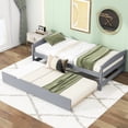 thumbnail image 1 of Gray Twin Size Platform Bed With Efficient Trundle - Bedroom Decor Complement Utilitarian Efficiency Increase, 1 of 7
