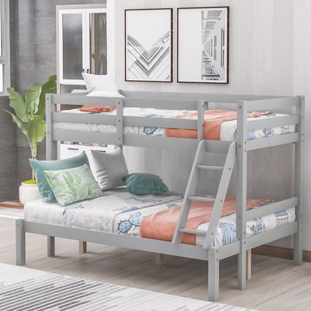 Gray Twin over Full Bunk Bed